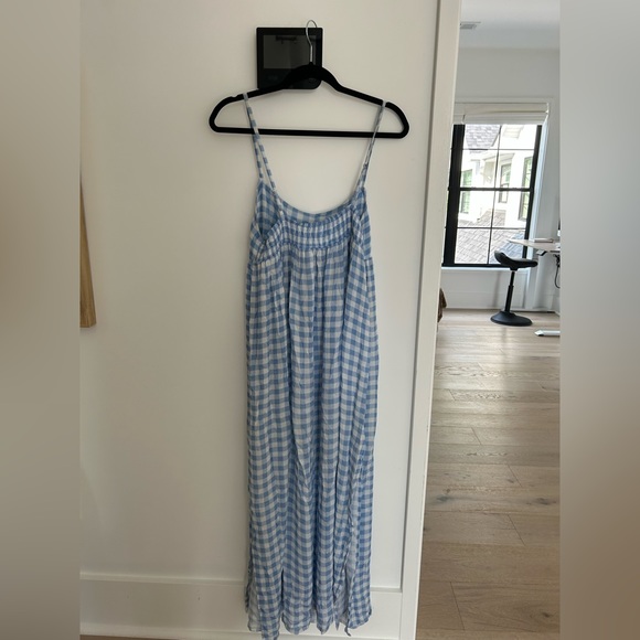 Playa Lucila Blue Gingham Dress Sz M - Picture 7 of 16